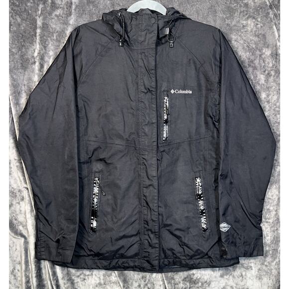 Women’s Columbia Omni-Tech Omni-Heat Waterproof Hooded Jacket Black Size Small - Picture 1 of 11